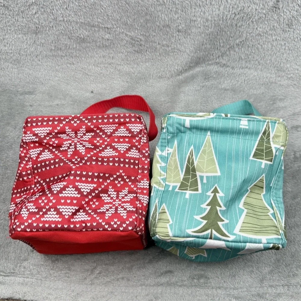 Thirty-One Littles Carry-All Caddy Christmas Winter‎ Print Lot Of 2 31 Gifts